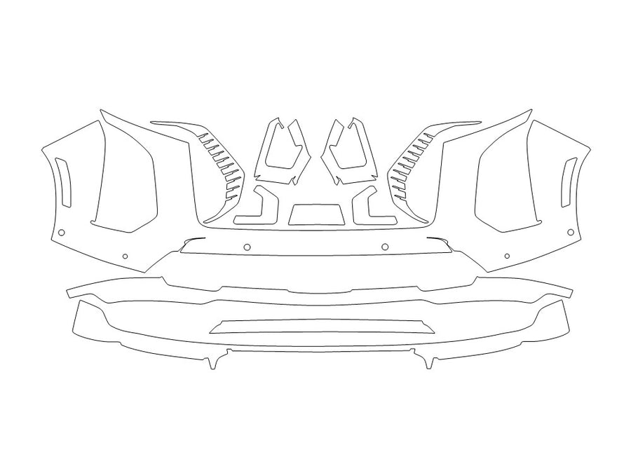 escalade 3M Clear Bra Bumper Precut PPF Diagram