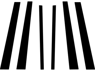 cadillac fleetwood 1993-1996 Brushed Aluminum Black Pillar Trim Diagram