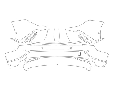 lyriq 3M Clear Bra Door Cup Precut PPF Diagram