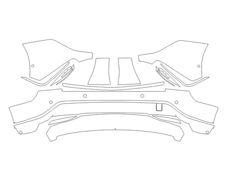 lyriq Avery Dennison Clear Bra Door Cup Precut PPF Diagram