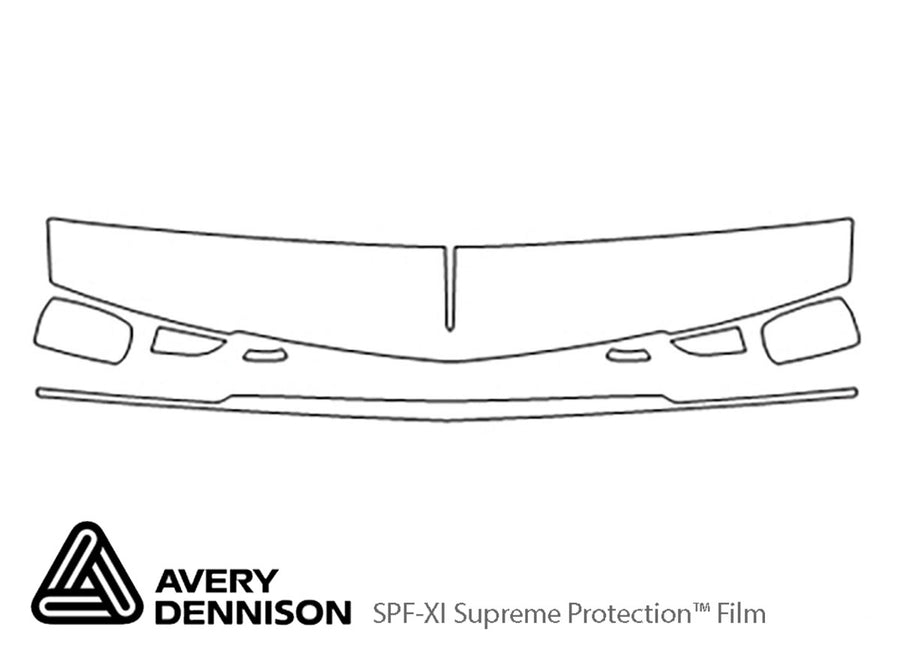 seville Avery Dennison Clear Bra Hood Precut PPF Diagram