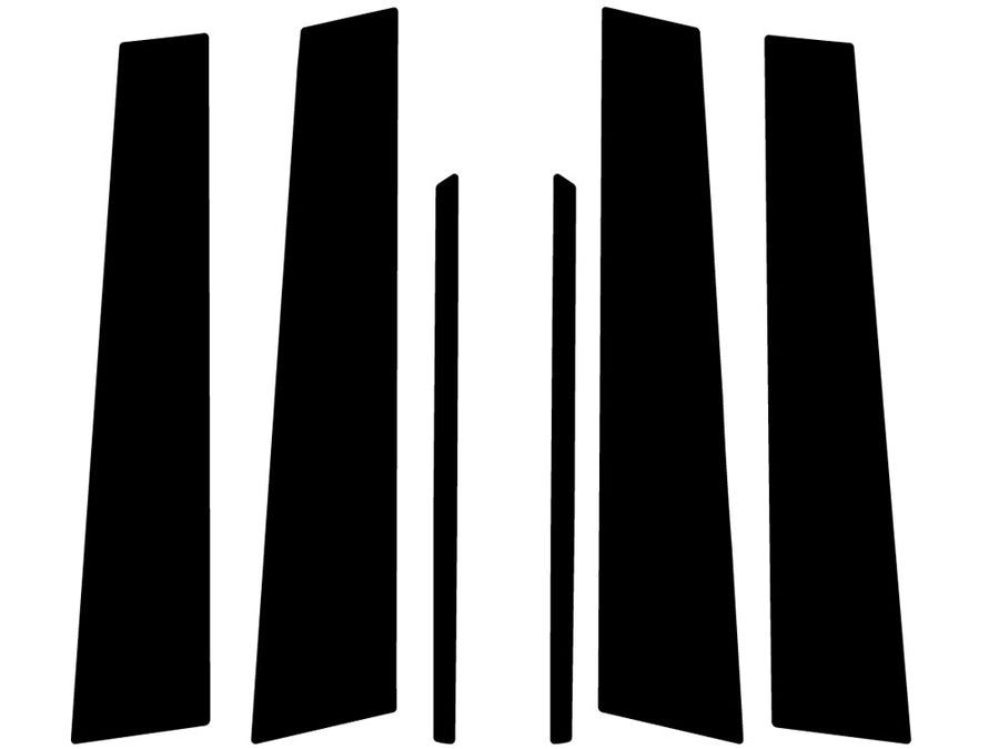 cadillac sts 2005-2011 Brushed Aluminum Black Pillar Trim Diagram