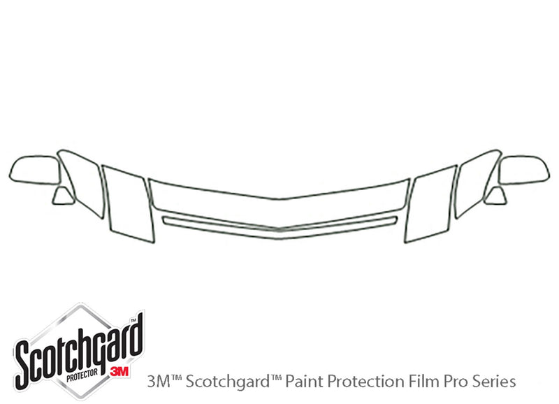 xlr 3M Clear Bra Hood Precut PPF Diagram