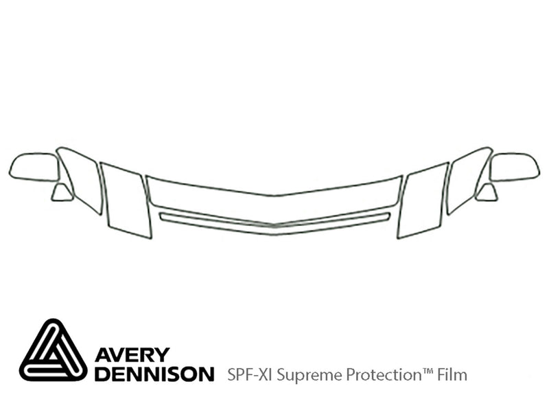 xlr Avery Dennison Clear Bra Hood Precut PPF Diagram