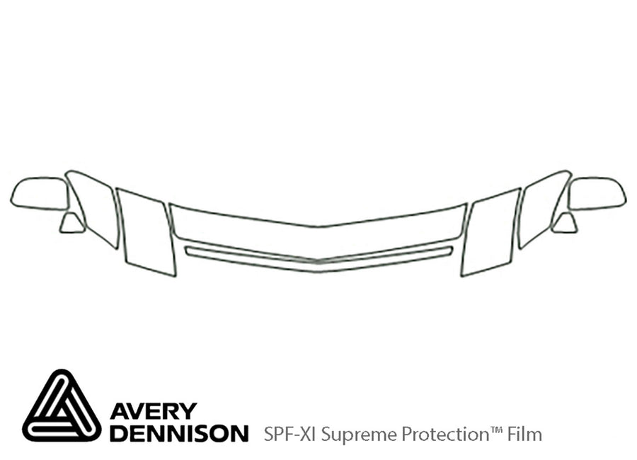 xlr Avery Dennison Clear Bra Hood Precut PPF Diagram