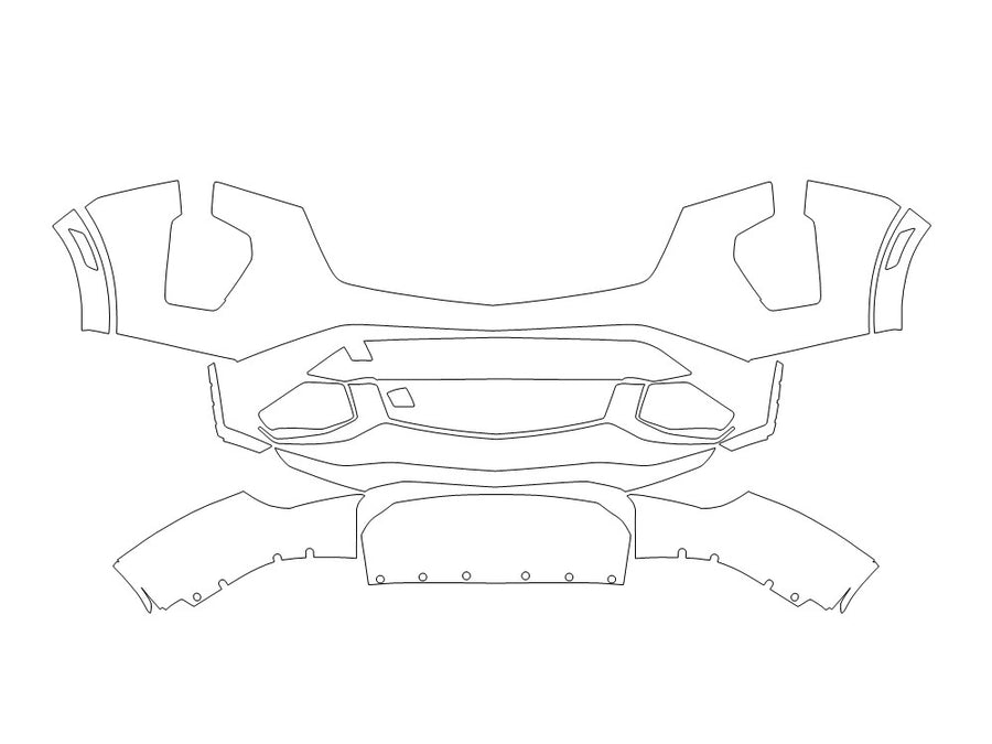 xt4 Avery Dennison Clear Bra Bumper Precut PPF Diagram