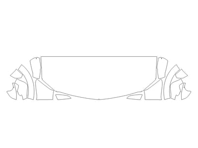 xt4 Avery Dennison Clear Bra Hood Precut PPF Diagram