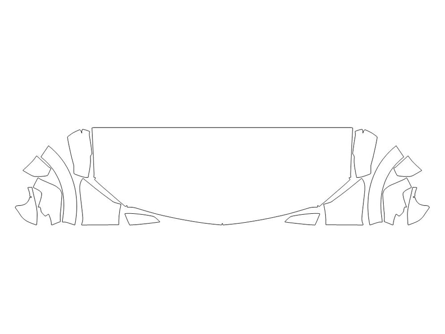 xt4 Avery Dennison Clear Bra Hood Precut PPF Diagram