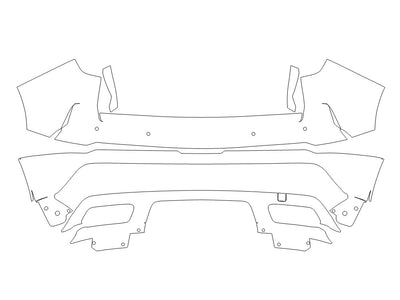 xt4 Avery Dennison Clear Bra Door Cup Precut PPF Diagram
