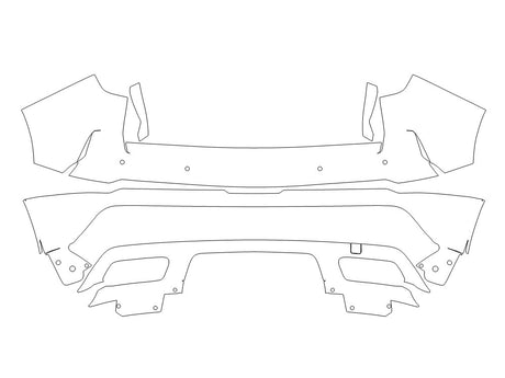 xt4 Avery Dennison Clear Bra Door Cup Precut PPF Diagram