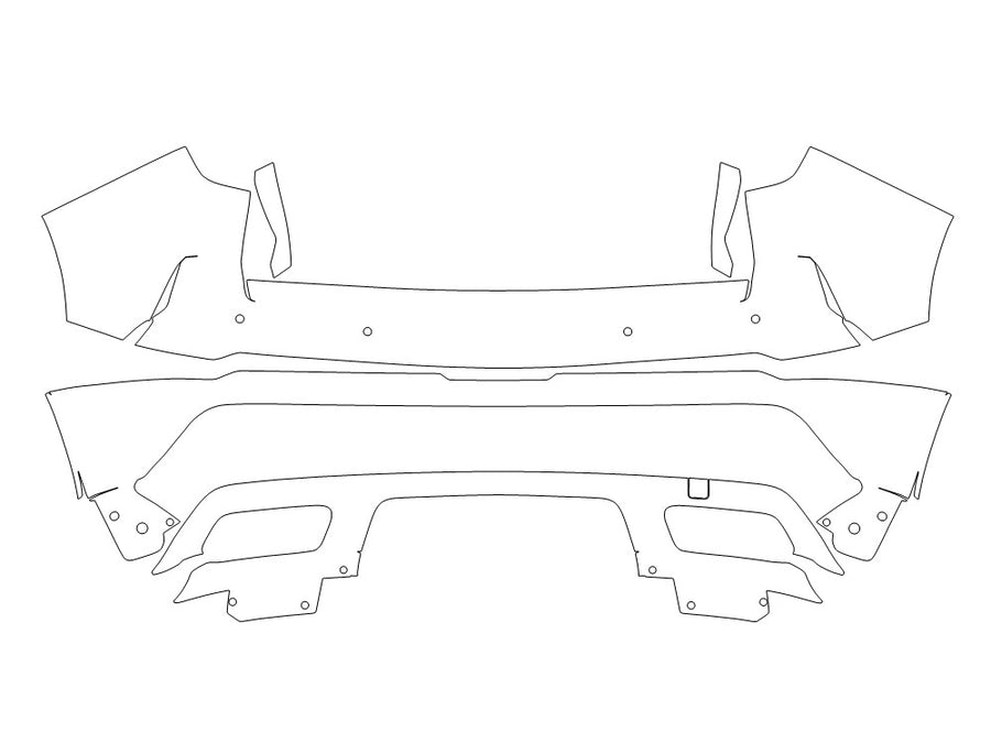 xt4 Avery Dennison Clear Bra Door Cup Precut PPF Diagram