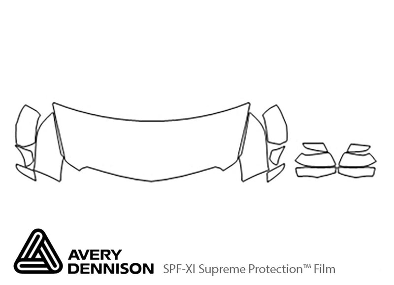 xt5 Avery Dennison Clear Bra Hood Precut PPF Diagram