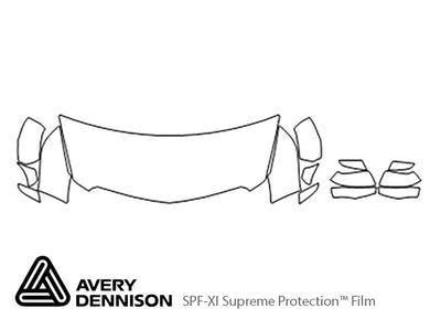 xt5 Avery Dennison Clear Bra Hood Precut PPF Diagram