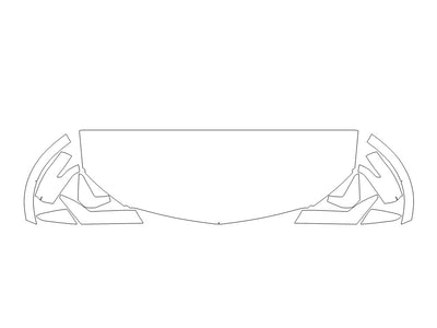 xt6 Avery Dennison Clear Bra Hood Precut PPF Diagram