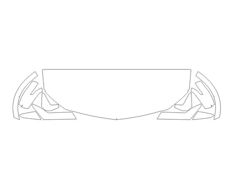 xt6 Avery Dennison Clear Bra Hood Precut PPF Diagram