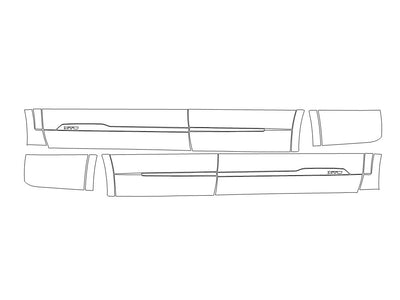 xt6 3M Clear Bra Door Cup Precut PPF Diagram