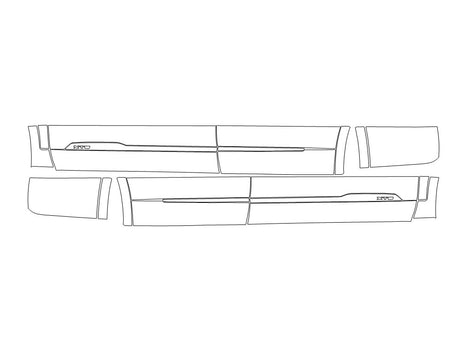xt6 3M Clear Bra Door Cup Precut PPF Diagram