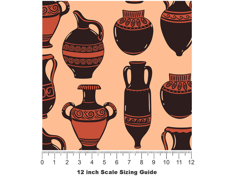 Caesars Amphora Greco Roman Vinyl Film Pattern Size 12 inch Scale~Rwraps Caesars Amphora Greco Roman Sizing Chart~2
