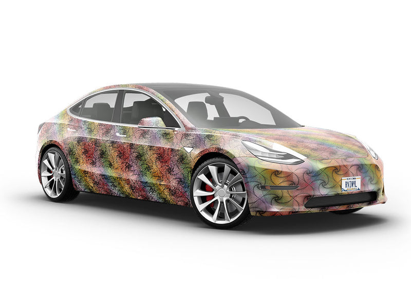 Caged Rainbow Optical Illusion Vehicle Vinyl Wrap
