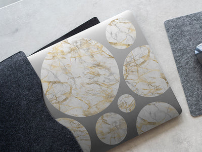 calacatta gold marble stone DIY Laptop Stickers