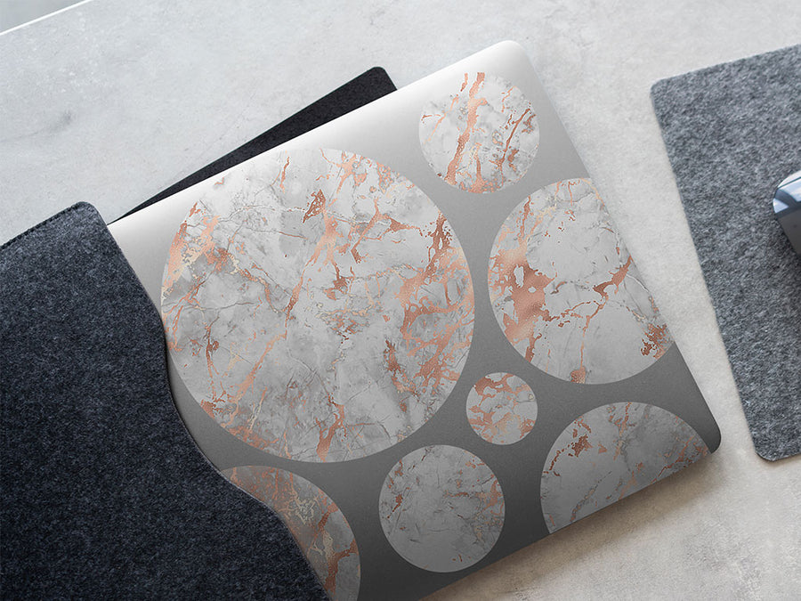 calacatta rose gold marble stone DIY Laptop Stickers