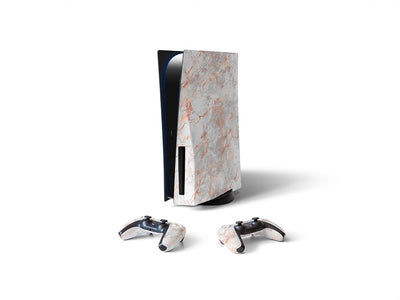 calacatta rose gold marble stone Sony PS5 DIY Skin