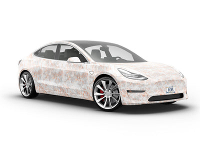 Calacatta Rose-Gold Marble Vehicle Vinyl Wrap