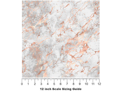 Calacatta Rose-Gold Marble Vinyl Film Pattern Size 12 inch Scale~Rwraps Calacatta Rose-Gold Marble Sizing Chart~2