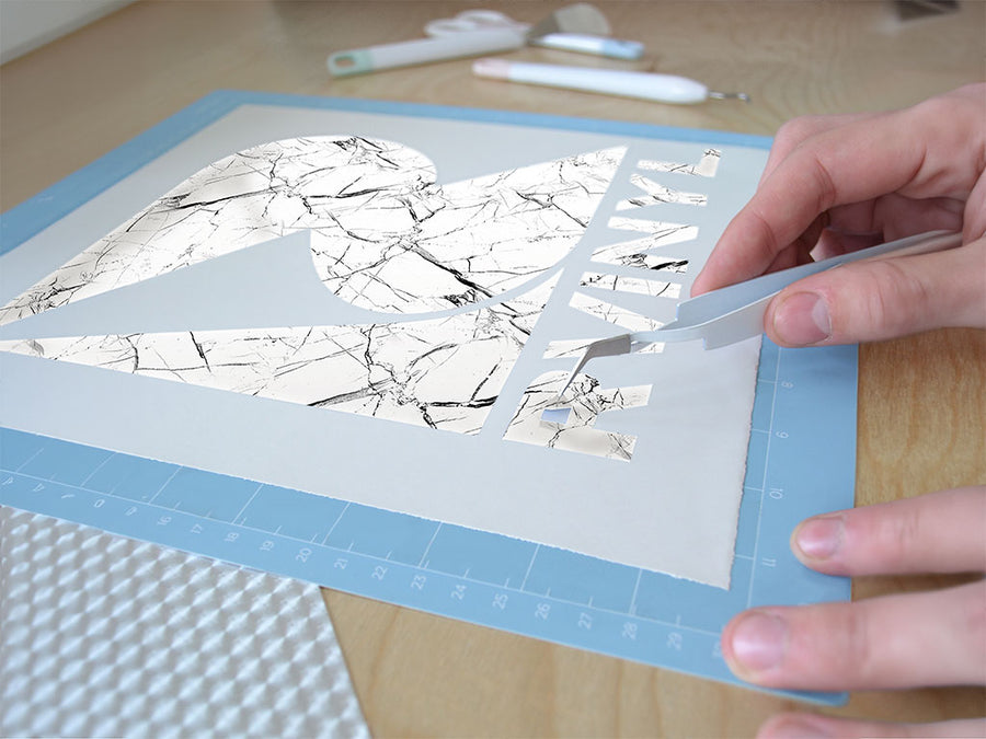 calacatta white marble stone Easy Weed Craft Vinyl