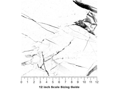 Calacatta White Marble Vinyl Film Pattern Size 12 inch Scale~Rwraps Calacatta White Marble Sizing Chart~2