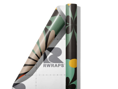 Calm Growth Retro Wrap Film Sheets~Rwraps Series 914 Calm Growth Retro Scrolled Sheet~3