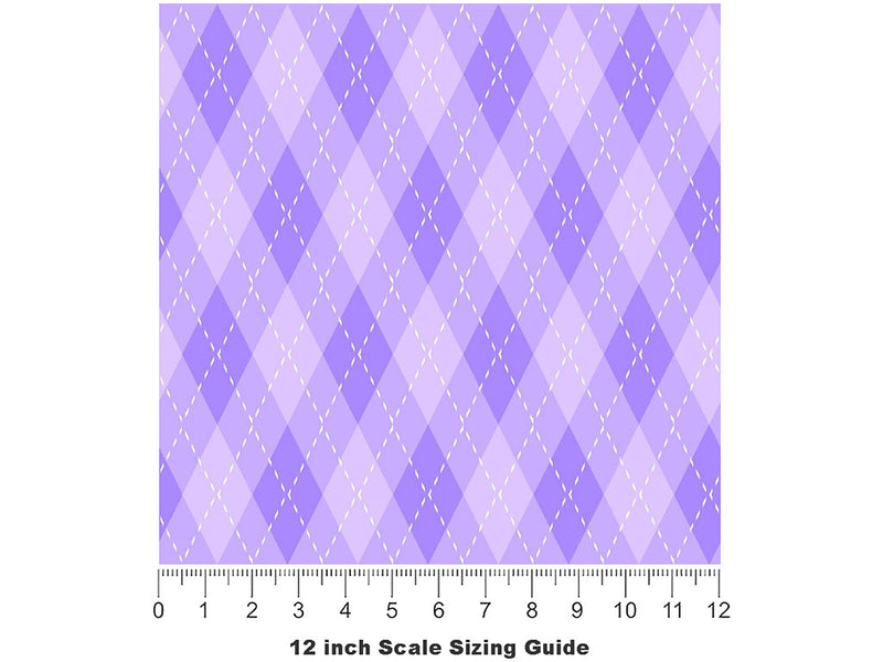 Calming Orchid Argyle Vinyl Film Pattern Size 12 inch Scale~Rwraps Calming Orchid Argyle Sizing Chart~2