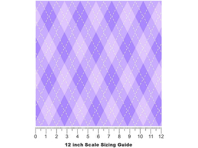 Calming Orchid Argyle Vinyl Film Pattern Size 12 inch Scale~Rwraps Calming Orchid Argyle Sizing Chart~2