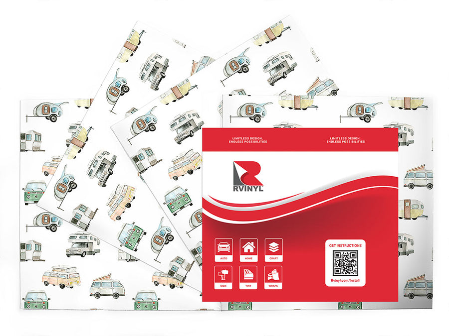 camper vans camping Craft Vinyl Sheet Pack