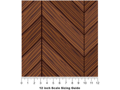 Canadian Maple Wooden Parquet Vinyl Film Pattern Size 12 inch Scale~Rwraps Canadian Maple Wooden Parquet Sizing Chart~3