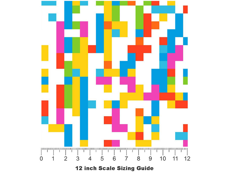 Candy Worms Pixel Vinyl Film Pattern Size 12 inch Scale~Rwraps Candy Worms Pixel Sizing Chart~2