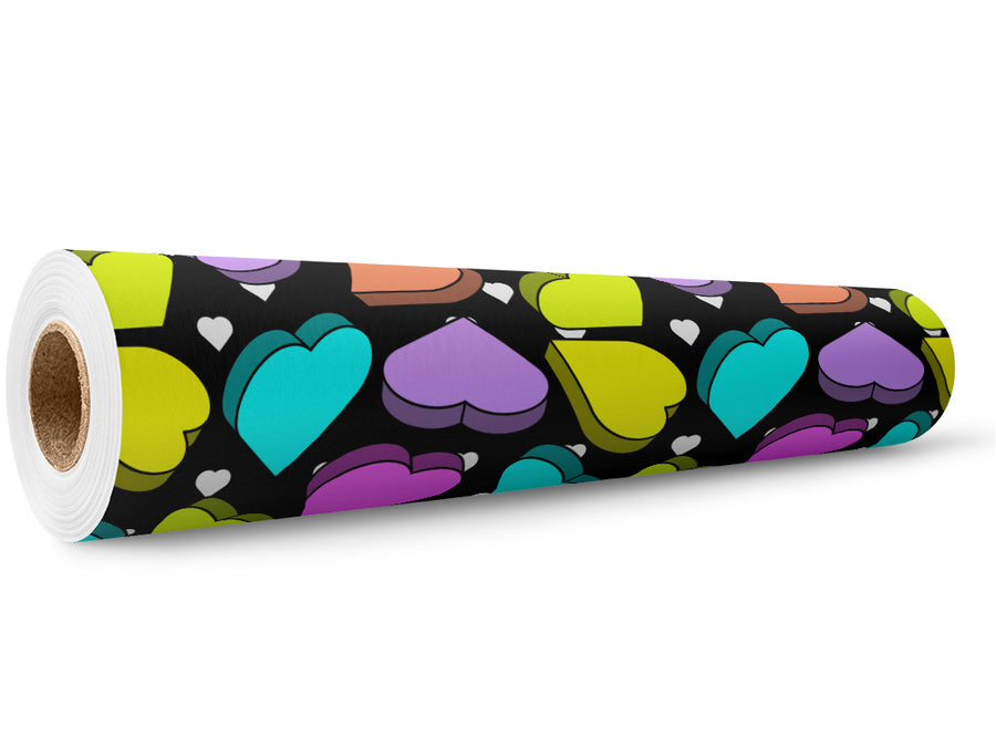 Candygram Crunch Heart Wrap Film Wholesale Roll~Rwraps Series 914 Digitally Printed Vinyl Roll~5