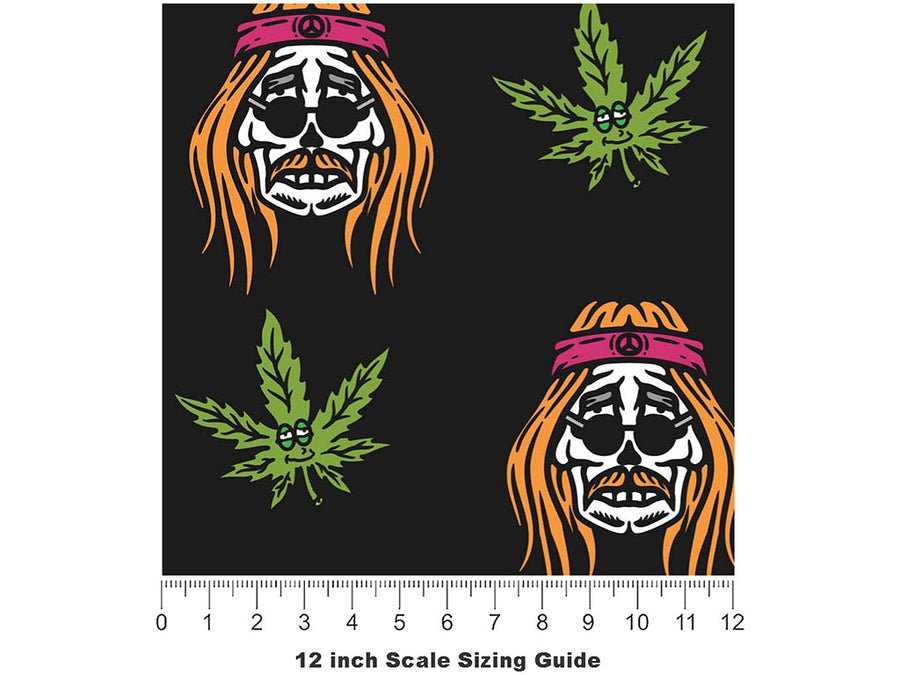 Cannabinoid Skulls Halloween Vinyl Film Pattern Size 12 inch Scale~Rwraps Cannabinoid Skulls Halloween Sizing Chart~2