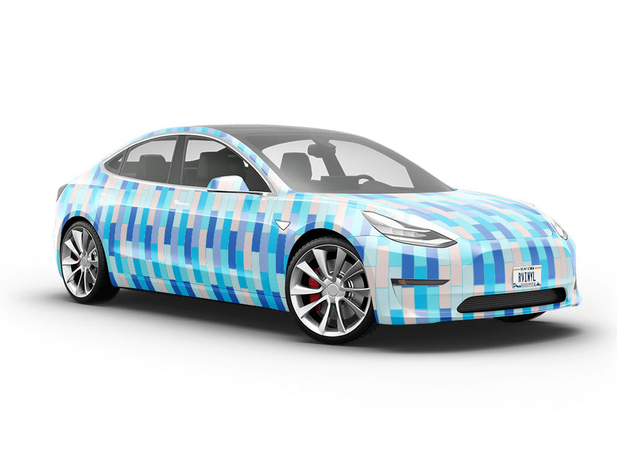 Capri Blue Brick Vehicle Vinyl Wrap