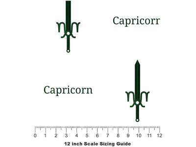 Capricorn Swords Astrology Vinyl Film Pattern Size 12 inch Scale~Rwraps Capricorn Swords Astrology Sizing Chart~2
