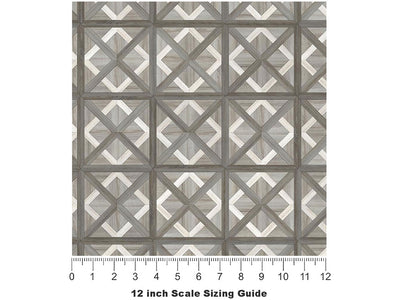 Carbon Stain Wooden Parquet Vinyl Film Pattern Size 12 inch Scale~Rwraps Carbon Stain Wooden Parquet Sizing Chart~3