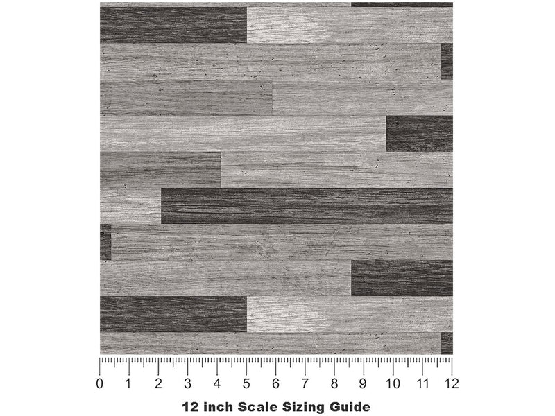 Carbon Stain Wooden Parquet Vinyl Film Pattern Size 12 inch Scale~Rwraps Carbon Stain Wooden Parquet Sizing Chart~3