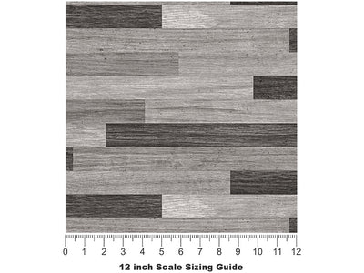Carbon Stain Wooden Parquet Vinyl Film Pattern Size 12 inch Scale~Rwraps Carbon Stain Wooden Parquet Sizing Chart~3