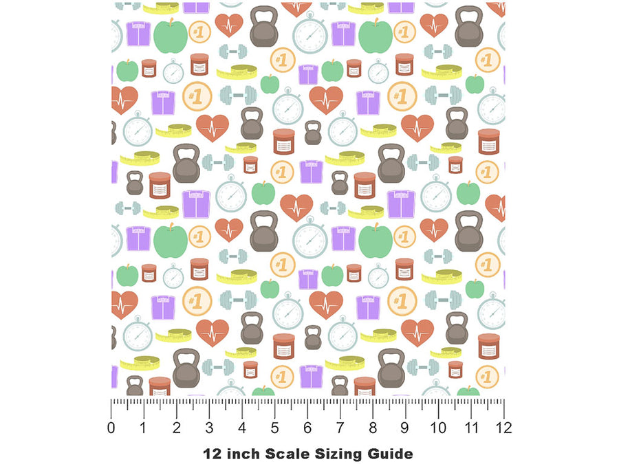 Cardio Workout Sport Vinyl Film Pattern Size 12 inch Scale~Rwraps Cardio Workout Sport Sizing Chart~2