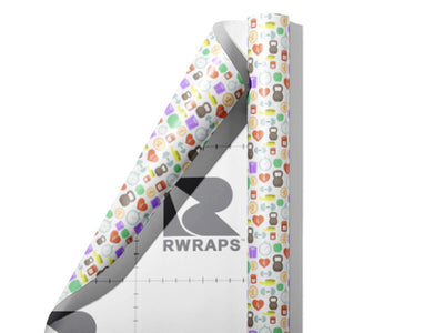 Cardio Workout Sport Wrap Film Sheets~Rwraps Series 914 Cardio Workout Sport Scrolled Sheet~3