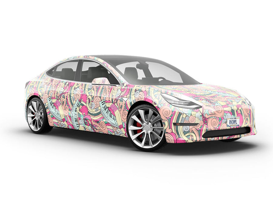 Carnation Chords Music Vehicle Vinyl Wrap