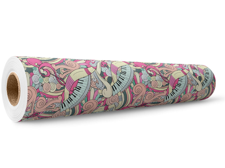 Carnation Chords Music Wrap Film Wholesale Roll~Rwraps Series 914 Digitally Printed Vinyl Roll~5