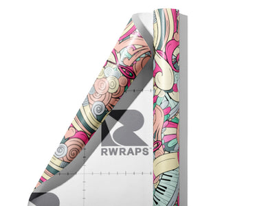 Carnation Chords Music Wrap Film Sheets~Rwraps Series 914 Carnation Chords Music Scrolled Sheet~3