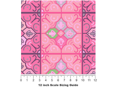 Carnation Tile Vinyl Film Pattern Size 12 inch Scale~Rwraps Carnation Tile Sizing Chart~3
