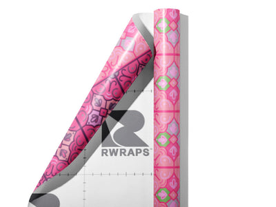 Carnation Tile Wrap Film Sheets~Rwraps Series 914 Carnation Tile Scrolled Sheet~4